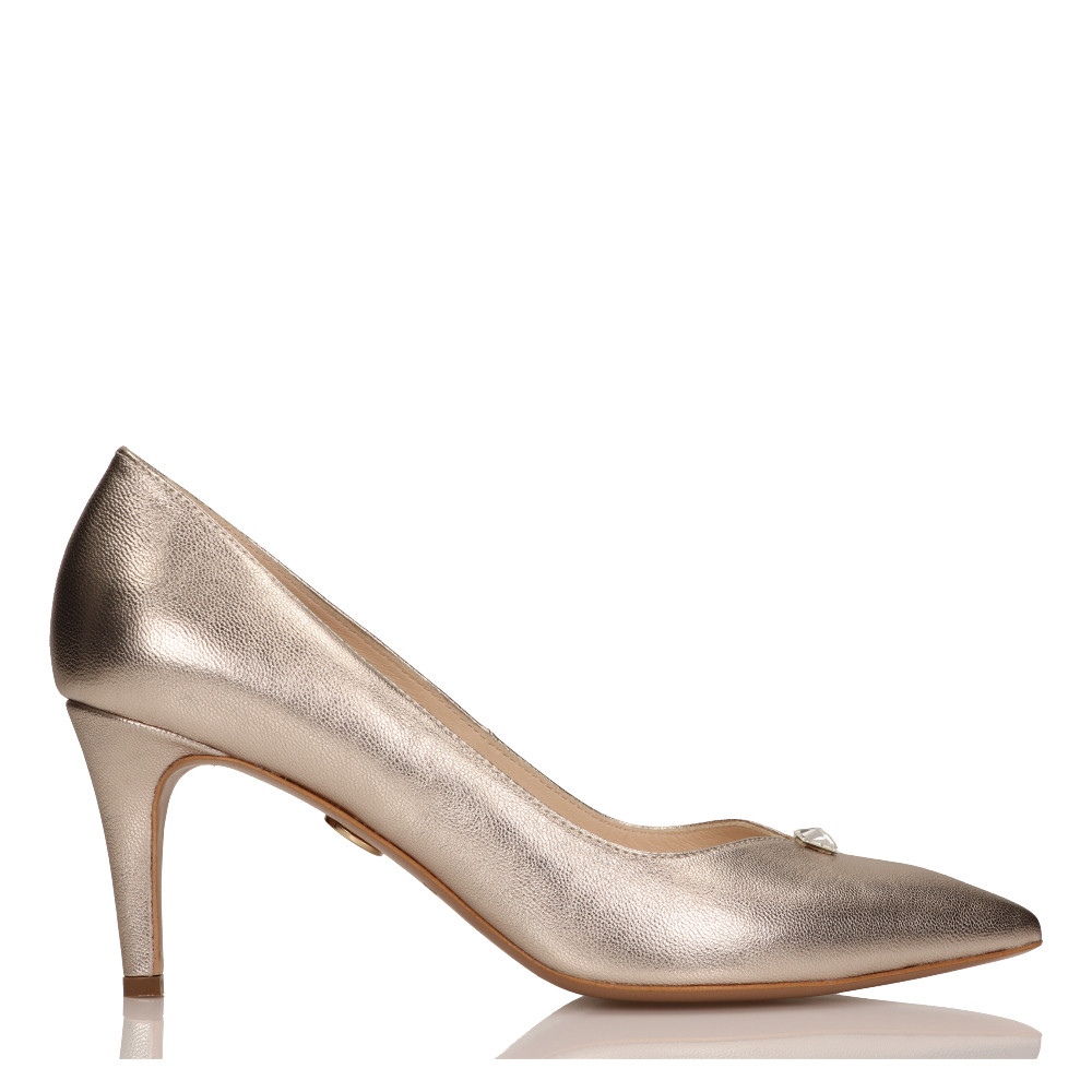 satin beige heels