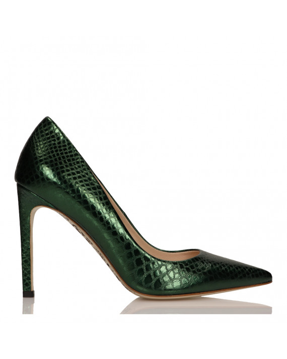 Green heels with decorative soles