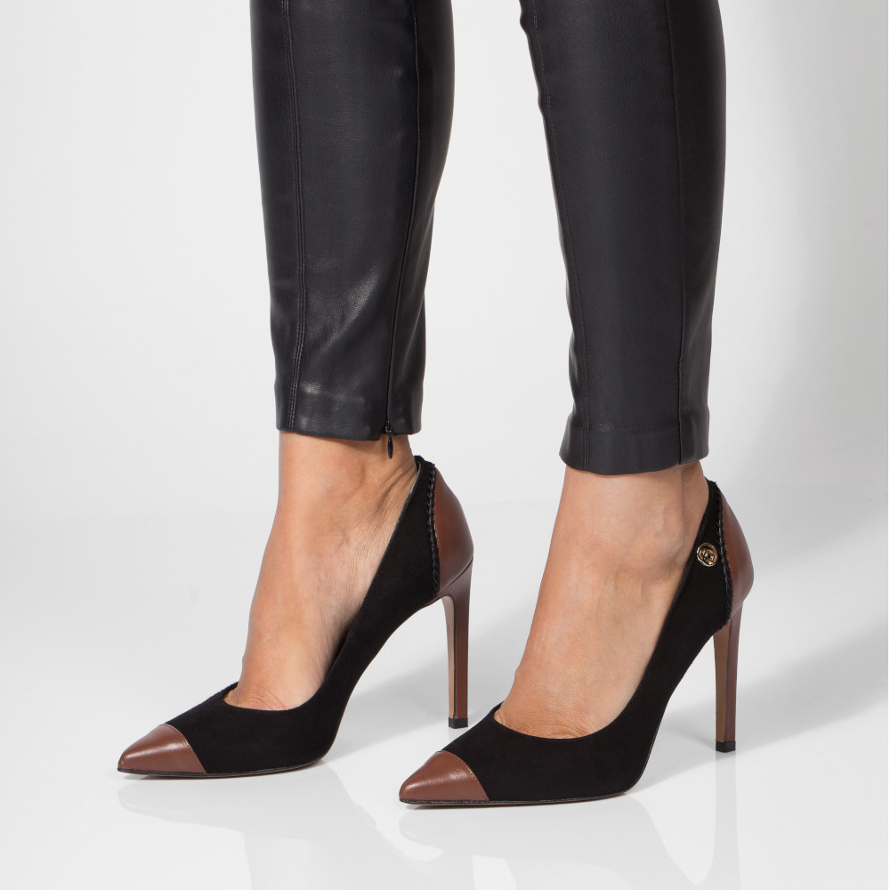 Black and brown heels