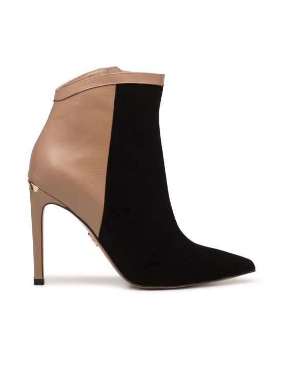 Black-beige ankle boots