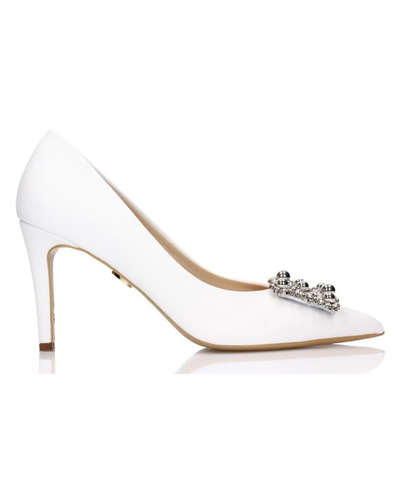 White wedding heels