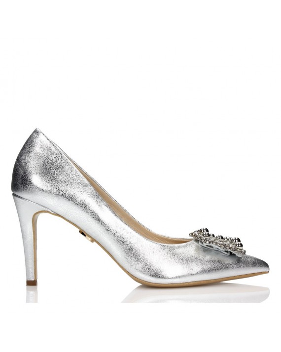 Silver wedding heels